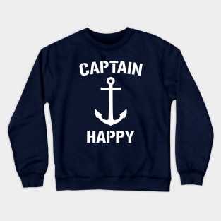 Nautical Captain Happy Personalized Boat Anchor Crewneck Sweatshirt